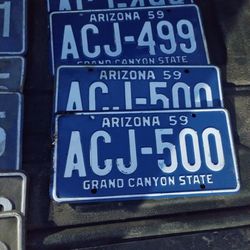 1959 Arizona Plates NOS
