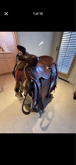 Vintage E. Frazier Tooled Western Saddle - Pueblo, CO Maker