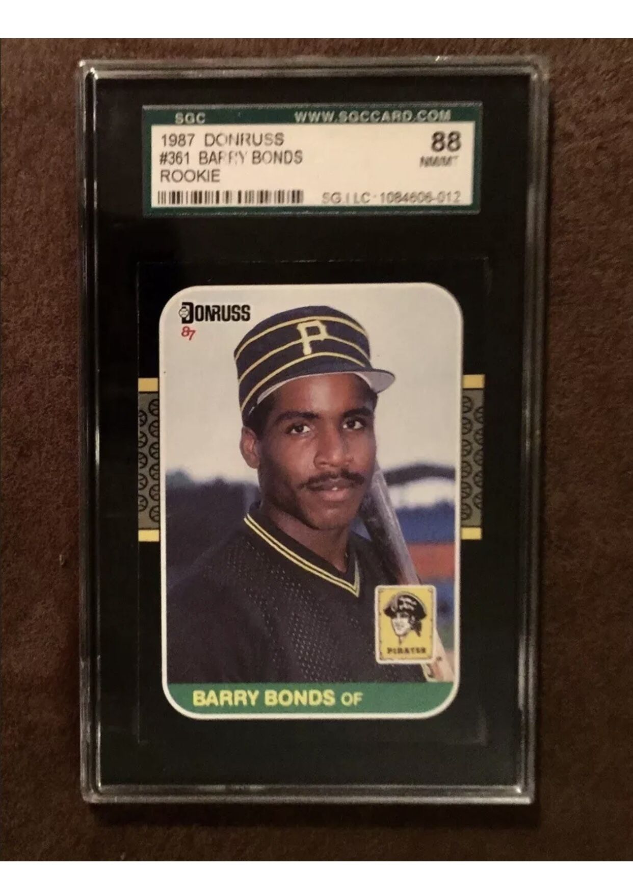 1987 Donruss Barry Bonds Rookie Card 361-SGC Graded 88 NM/MNT