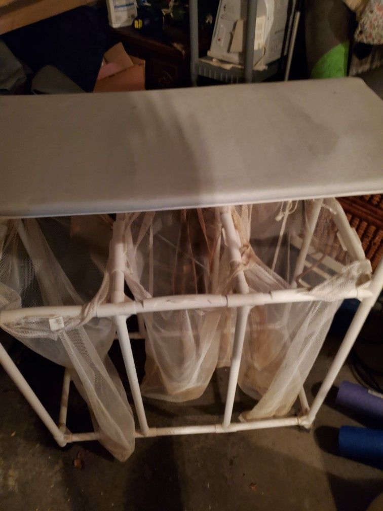 Laundry Basket With Ironing Board On Top