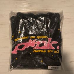 Black Cotton Sp5der Hoodie Small