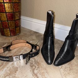 Western Boots And Belt 