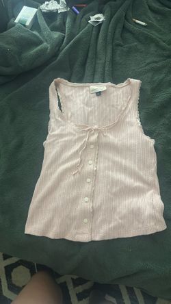 pink pointelle tank top