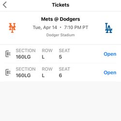 Dodgers vs Mets April 14