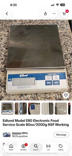 Edlund MODEL E80 electronic food service Scale