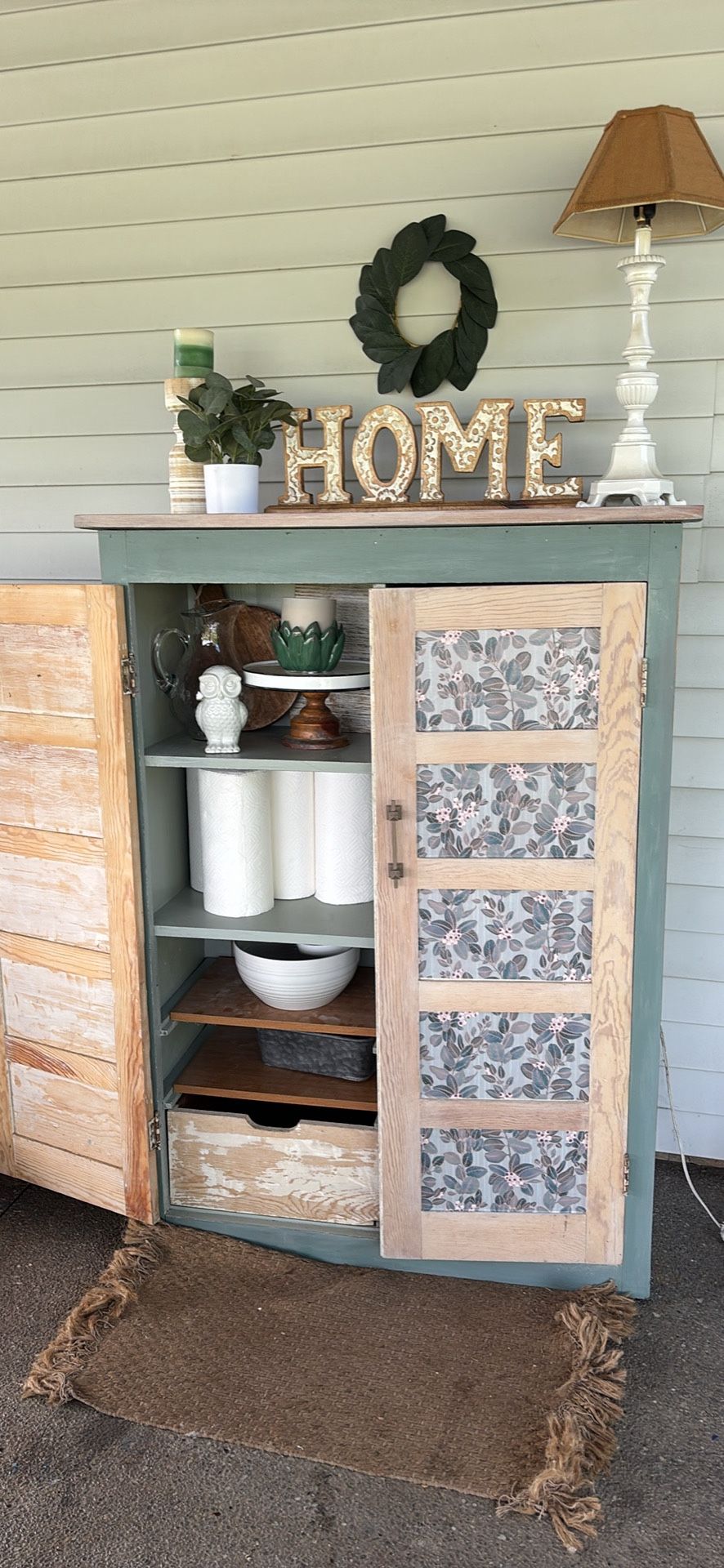 Solid Wood Storage Cabinet Refinished
