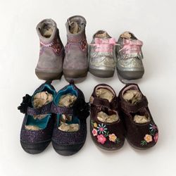 4 Pairs size 4 toddler girl shoes Boot Bundle Variety