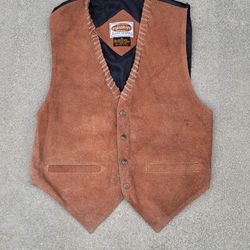 Vtg Paragraff Suede Leather Vest Western