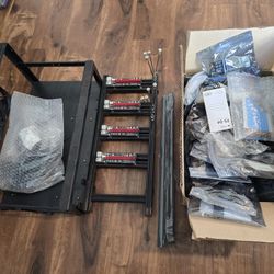 LLM GPU mining rack, open frame case and bunch of mining PC accessories