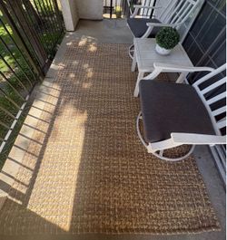 Tan Woven Outdoor Area Rug