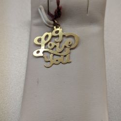 Solid GOLD I LOVE YOU CHARM 
