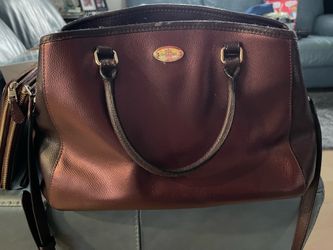 Metallic Wine Handbag with Matching Wallet