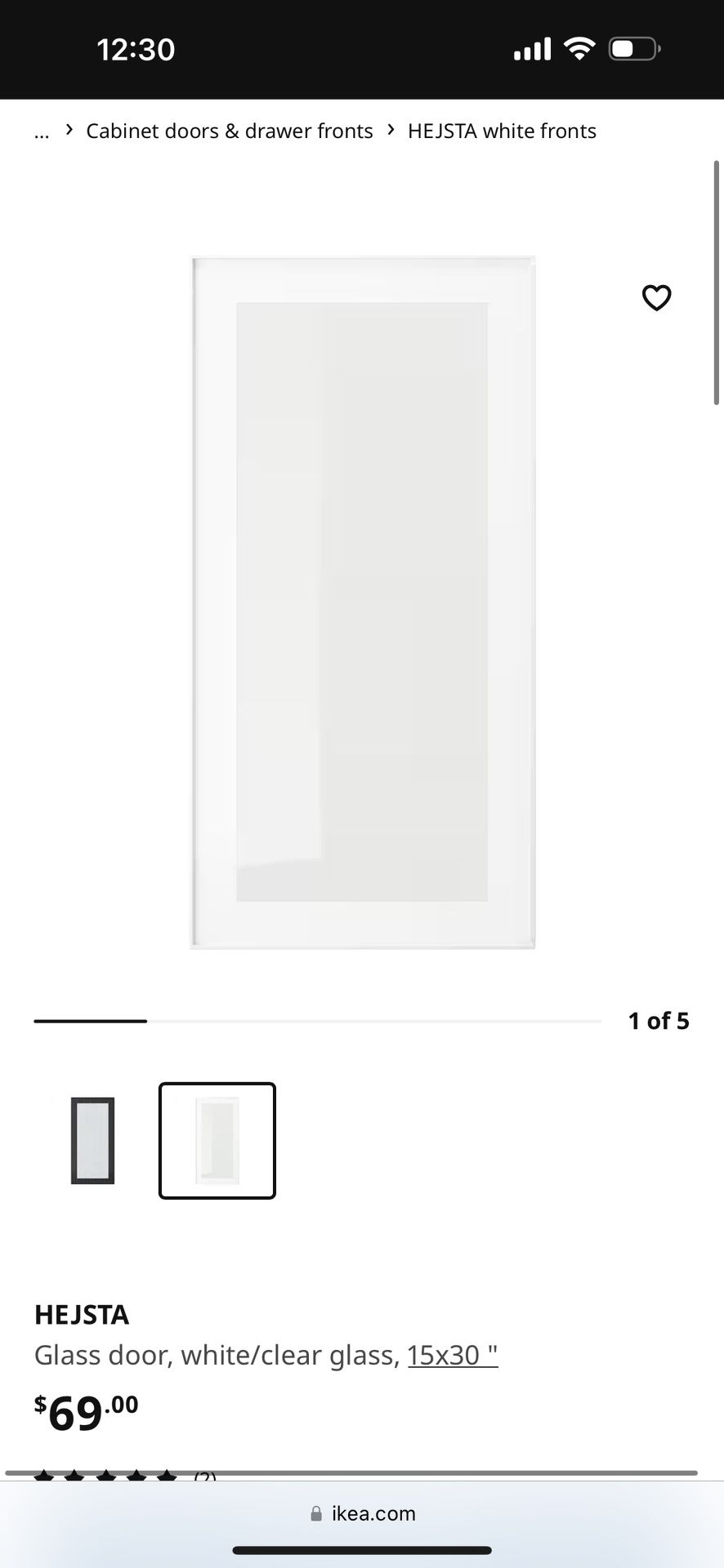 HEJSTA Glass door, white/clear glass, 15x30 - IKEA  Glass door, Aluminium  glass door, Glass kitchen cabinet doors