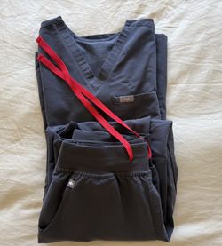 Figs XS Charcoal Scrub Set
