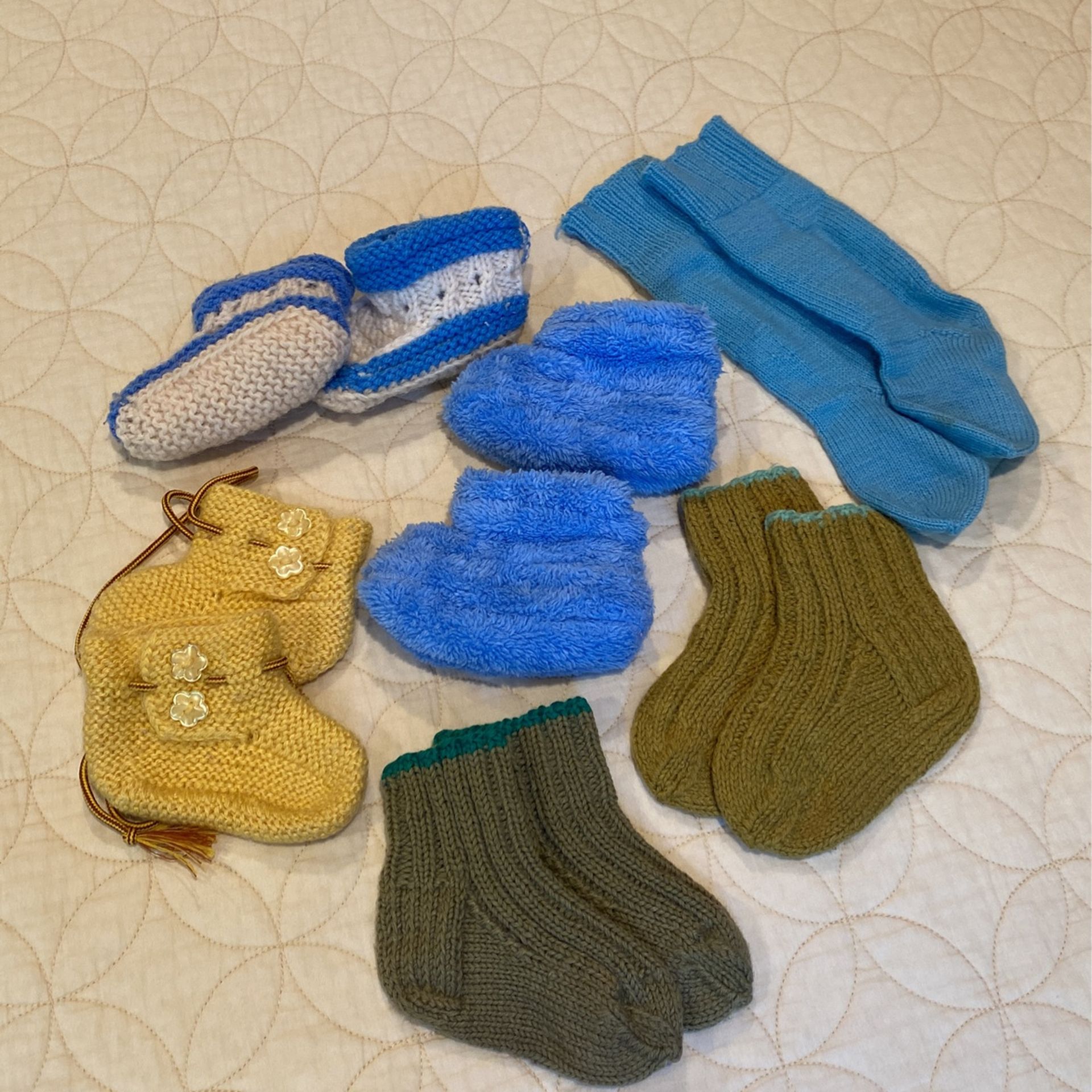 Baby boy 6 pairs of handmade winter socks 