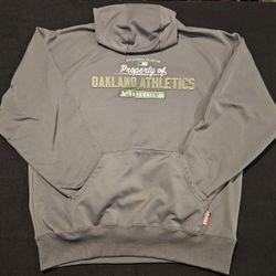 Oakland Athletics Hoodie Men XL Gray Fleece MLB Baseball Thermabase Majestic