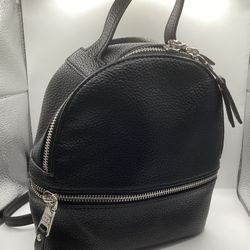 Steve Madden Backpack Black Pebbled Leather