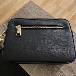 Pom Pom Black Crossbody Bag