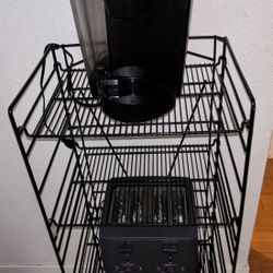 Black Kitchen Rack With 6 Shelves