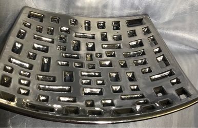 Formal beautiful silver perforated concave tray