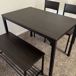 Table W Chairs And Bench 