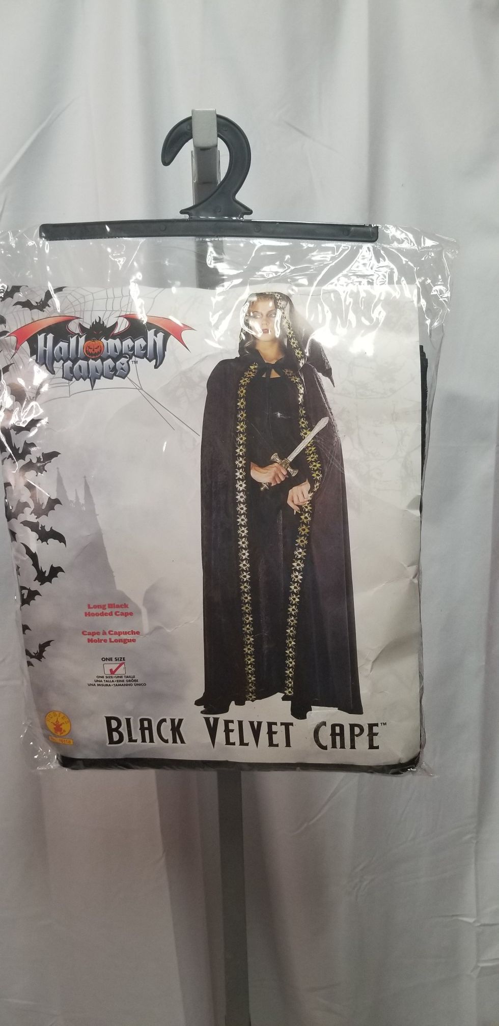 Black velvet cape one size