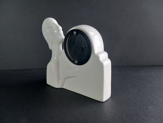 Vintage 1983 Ceramic Figural Art Deco Style Desktop Clock