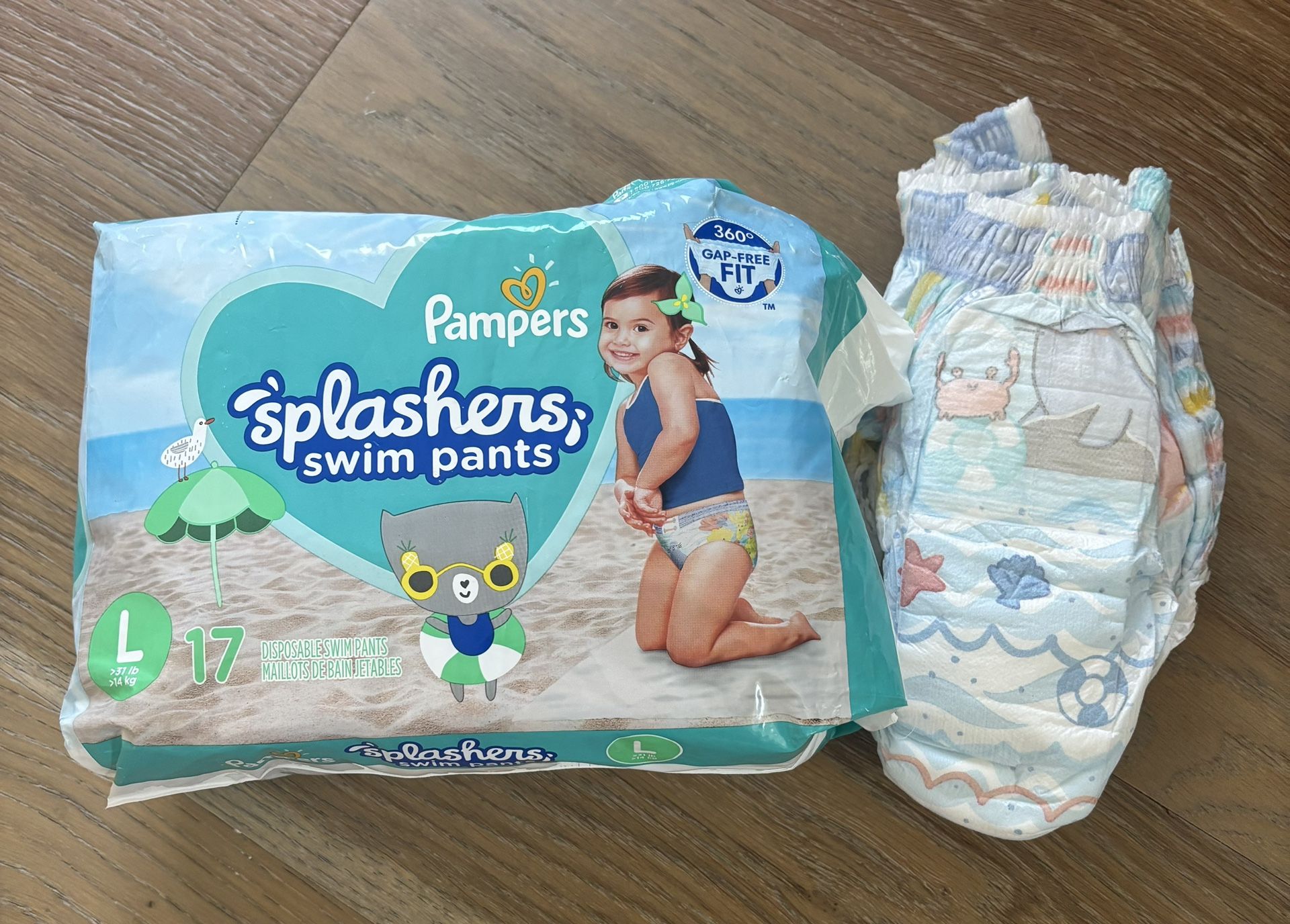 20 Pampers Splashers Disposable Swim Pants / Diapers - Large