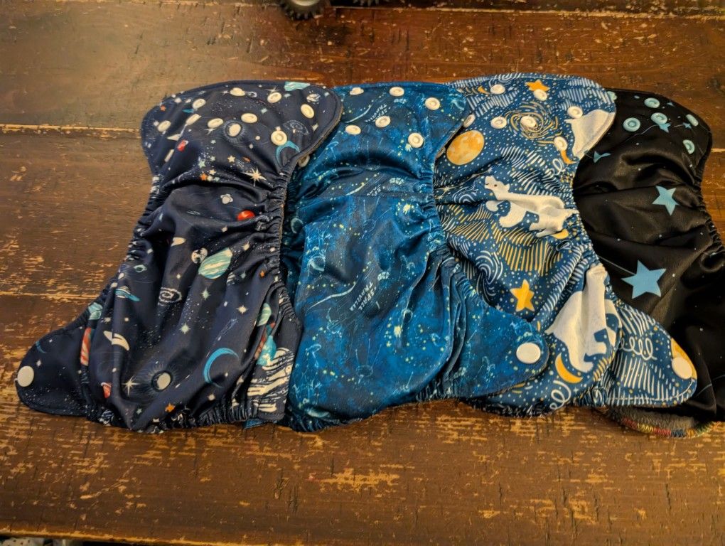 Thank u Mom Charcoal Bamboo Newborn Pocket Cloth Diapers with Inserts for Less Than 13lbs
