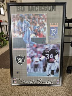 Bo Jackson Starline Poster Double Trouble 1989 Vintage Raiders