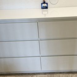 IKEA 6-drawer dresser, white/anchor/unlock function,