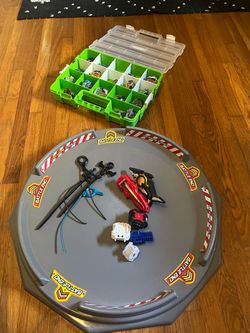 Vintage Beyblade Burst Set with Stadium and Storage Case