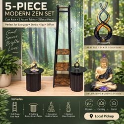 5-Piece Modern Zen Furniture & Decor Set