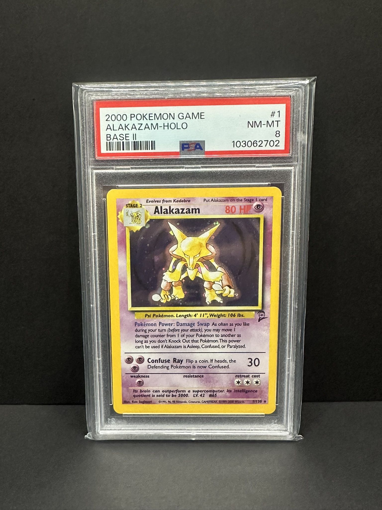 Alakazam Base set 2 PSA 8