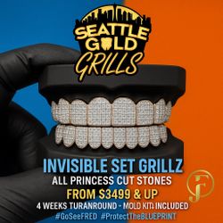 🔥 8 Top 8 Bottom Silver 14K Gold Plated Invisible Set VVS Moissanite Grillz 🔥