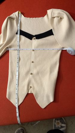 Dazy Elastic Puffy Shoulder Blouse +  Black Pants 