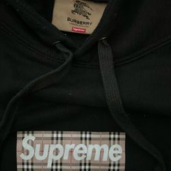 Black Supreme x Burberry Hoodie 