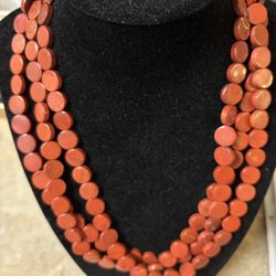 DTR 925 Jay King Sterling Three Strand Red Jasper Necklace 17" and 3" Extender