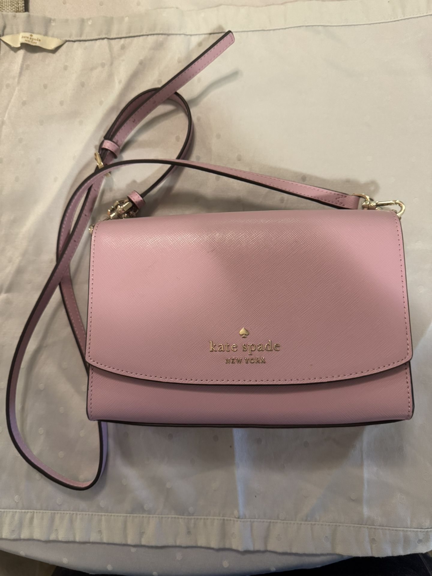 Kate Spade Carson Convertible Saffiano Leather Crossbody in Chalk Pink
