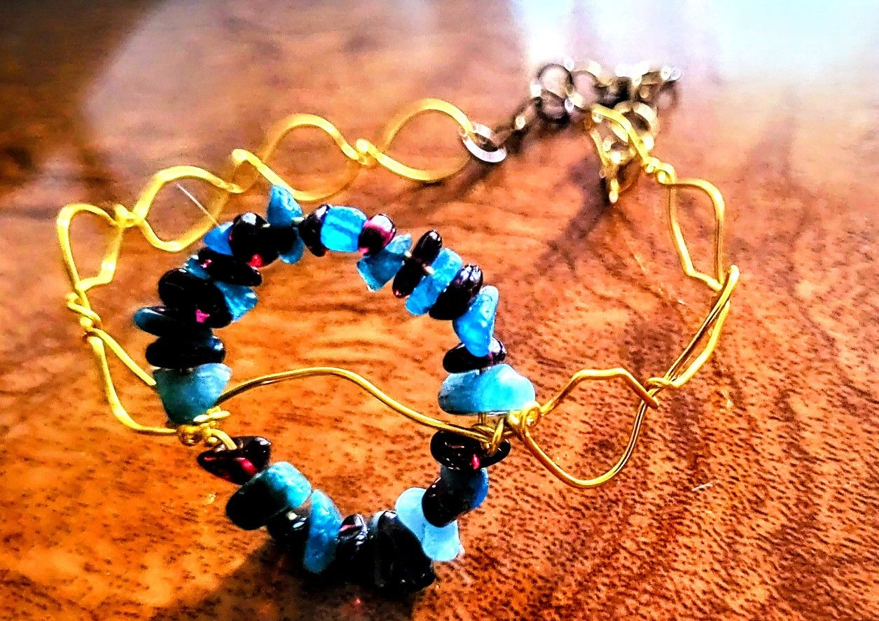 Fancy Gemestones Two In One Anklet/Bracelet