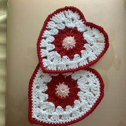 Crochet Heart Shape Coasters
