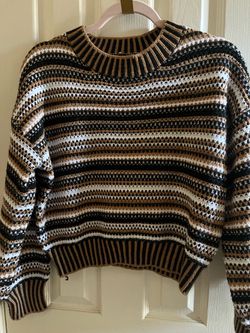 Striped Crop Knit Sweater