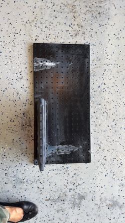 Black Metal Pegboard Panel with Bracket