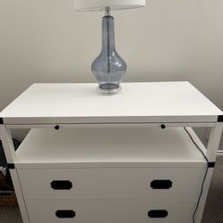 2 White Bed Side Tables 35 L x 18 W x 27 H