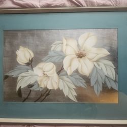 Artist S. Harris Framed Hawaiian Hibiscus Floral Still Life Airbrush