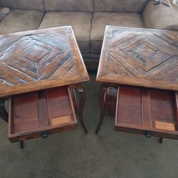 Castle Bromwich End Tables Antique Wood