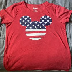Mickey Mouse  American Flag Mickey Graphic T Shirts 