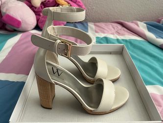 Worthington White Block Heels Size 6