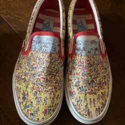 Where’s Waldo Slip-On Vans Size 7.5 Men’s 