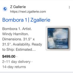 Z Galleries Bombora 1. Artist. Windy Hamilton 30”x 30” 2 Available
